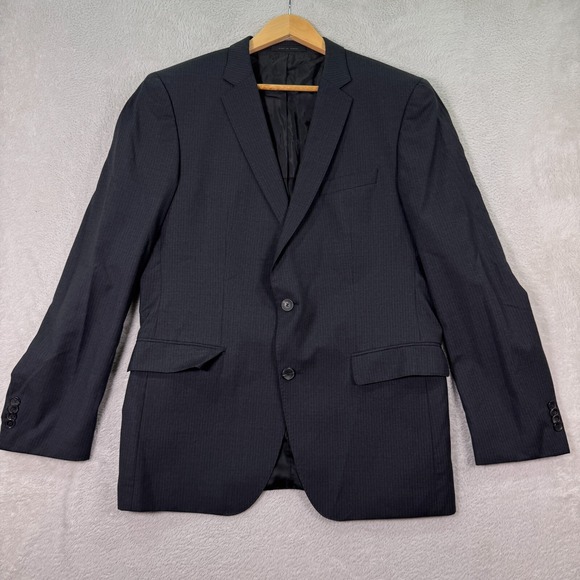 Hugo Boss REDA Blazer Jacket Mens 42R Slim Black Wool S110 Preppy Recent Modern
